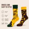 Cotton Mismatched Socks, Monkey & Banana Couple Crew Socks, Unisex Streetwear Skate Socks, Fun Novelty Socks for Men & Women