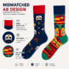 ChatGPT Image 2026年7月22日 17_54_42 (1) Cotton Aztec Tribal Mismatched Socks, Retro Mayan Pattern Couple Crew Socks, Hip Hop Streetwear Skate Socks for Men & Women