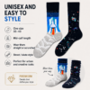 ChatGPT Image 2026年7月22日 17_54_43 (4) Cotton Space Rocket Mismatched Socks, Galaxy Planet Cartoon Print Couple Crew Socks, Unisex Fun Novelty Socks for Men & Women