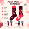 Cotton Flamingo Mismatched Socks, Tropical Bird Jacquard Couple Crew Socks, Unisex Resort Style Casual Streetwear Socks