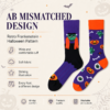 Cotton Halloween Mismatched Socks, Couple Crew Socks, Unisex Novelty Socks for Party, Haunted House, Escape Room, Carnival & Cosplay