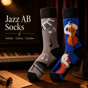 ChatGPT Image 2026年7月23日 18_05_09 (3) Cotton Jazz Music Mismatched Socks, Piano & Cello Couple Crew Socks, Retro Musical Instrument Print Aesthetic Socks, Unisex Streetwear Socks for Men & Women